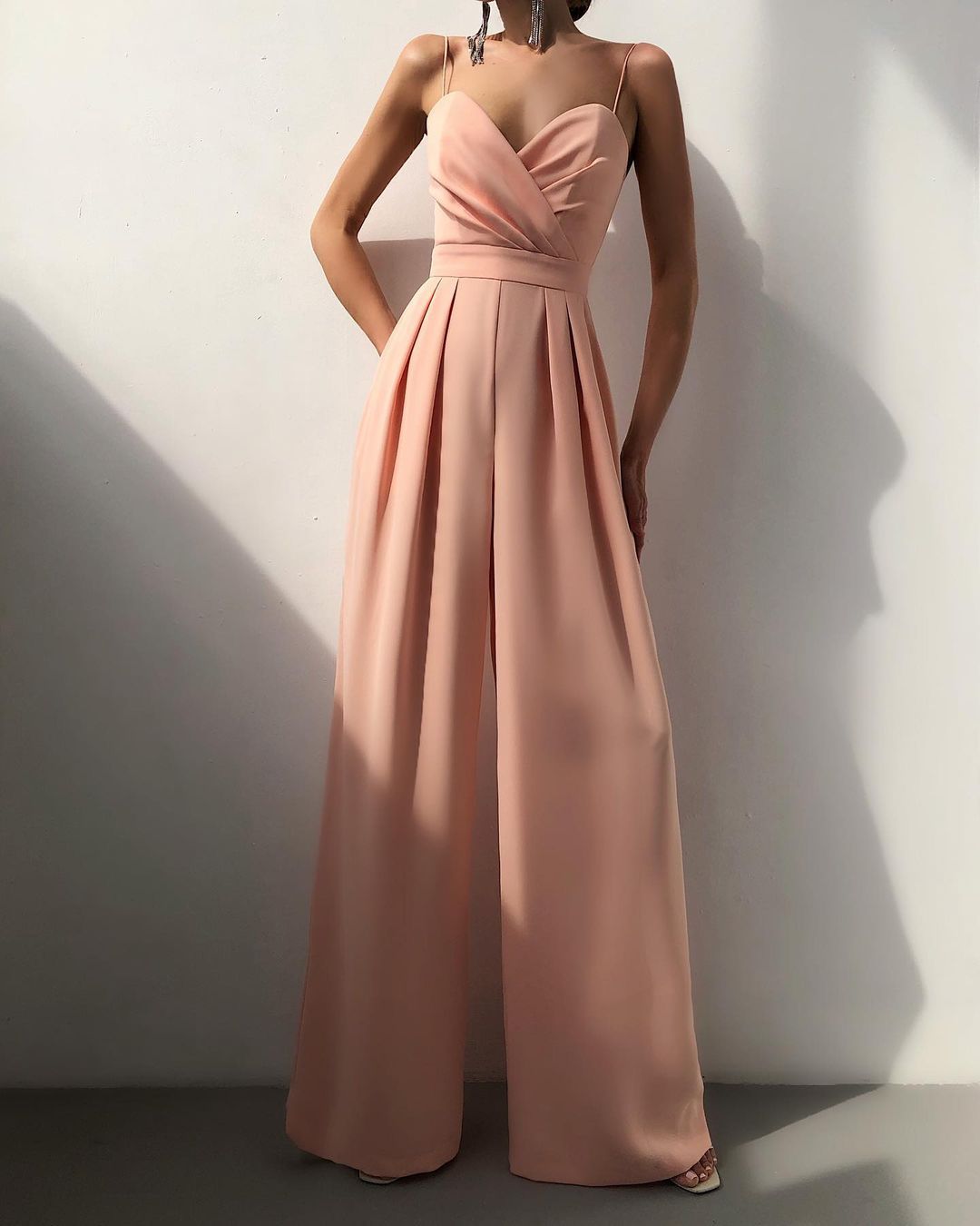 Spaghetti Strap High Waist Straight-Leg Jumpsuit