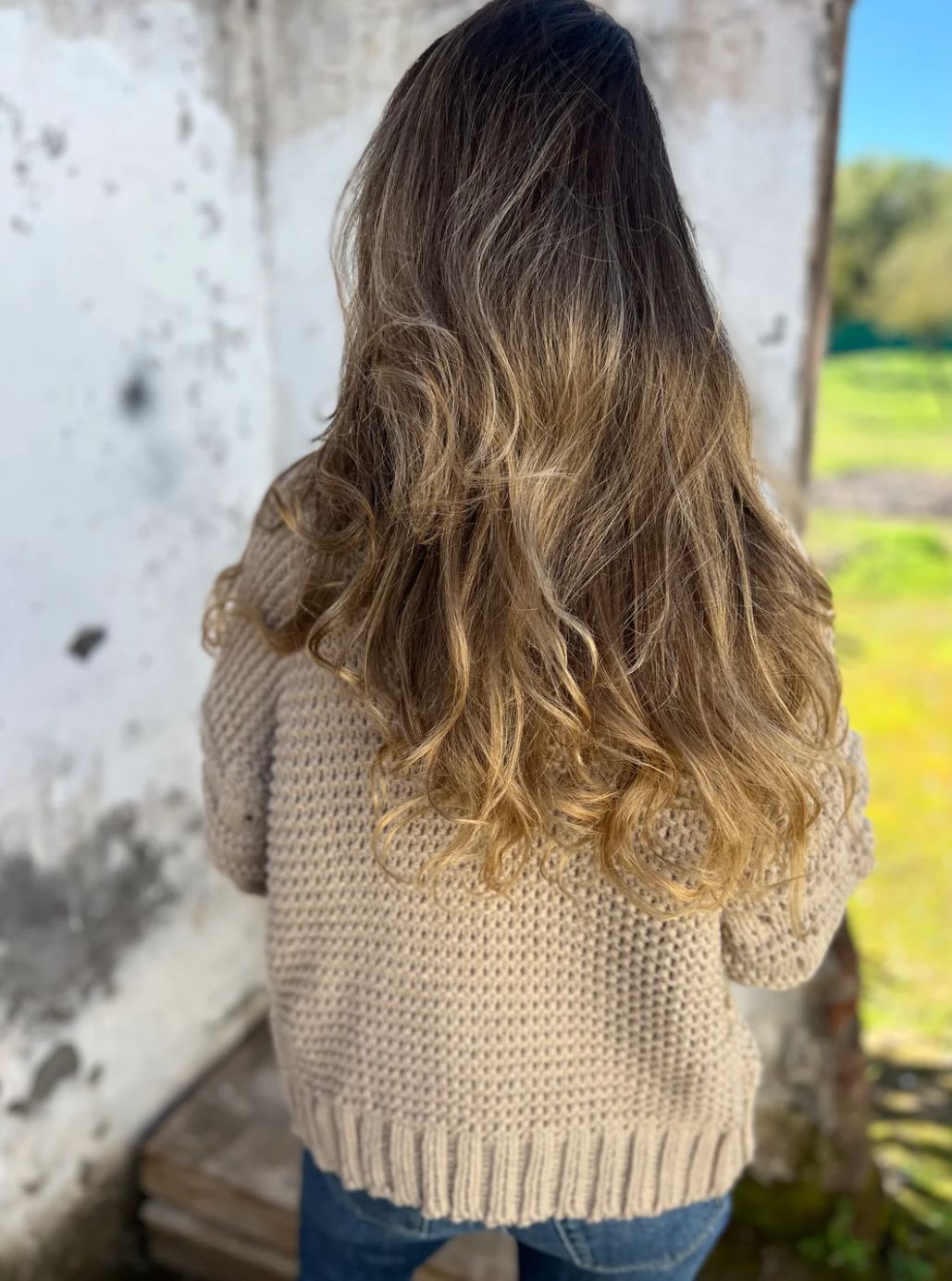 Thick Knit Hollow Sleeve Cardigan for Cozy Elegance