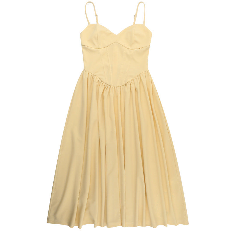 Satin Sweetheart Corset Full-Skirt Midi Dress 12