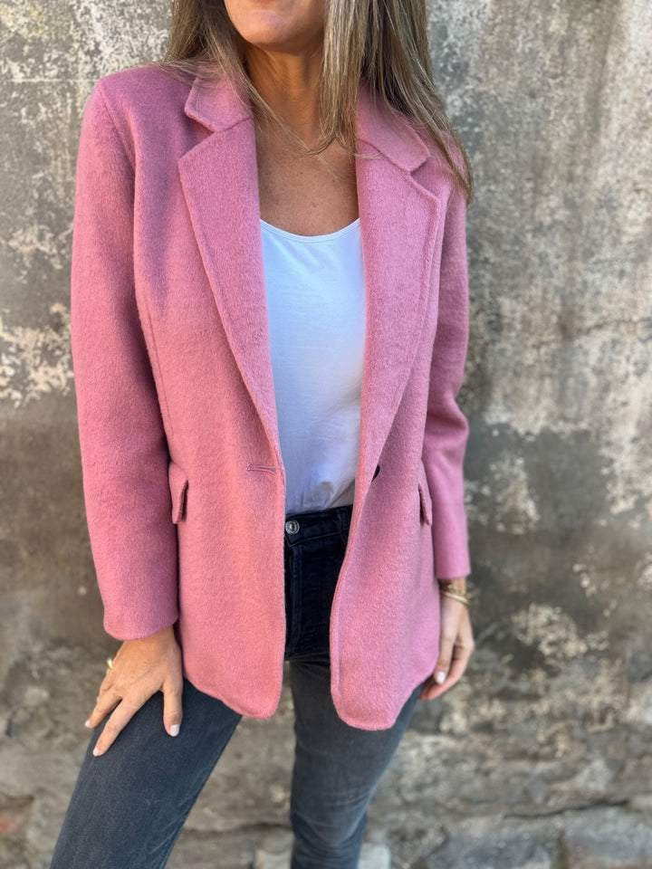 Stylish Macaron Colors Woolen Suit Jacket for Sophisticated Look