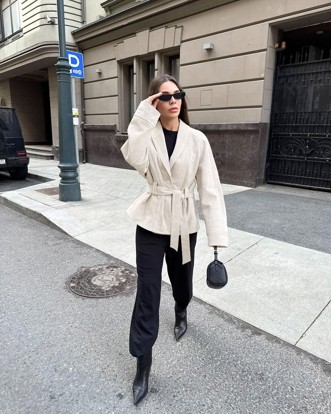 Chic Vintage Suede Long-Sleeved Nubuck Coat Jacket