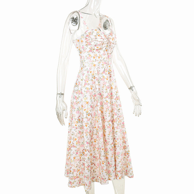 Floral Print Sweetheart Corset Flared Maxi Dress 10