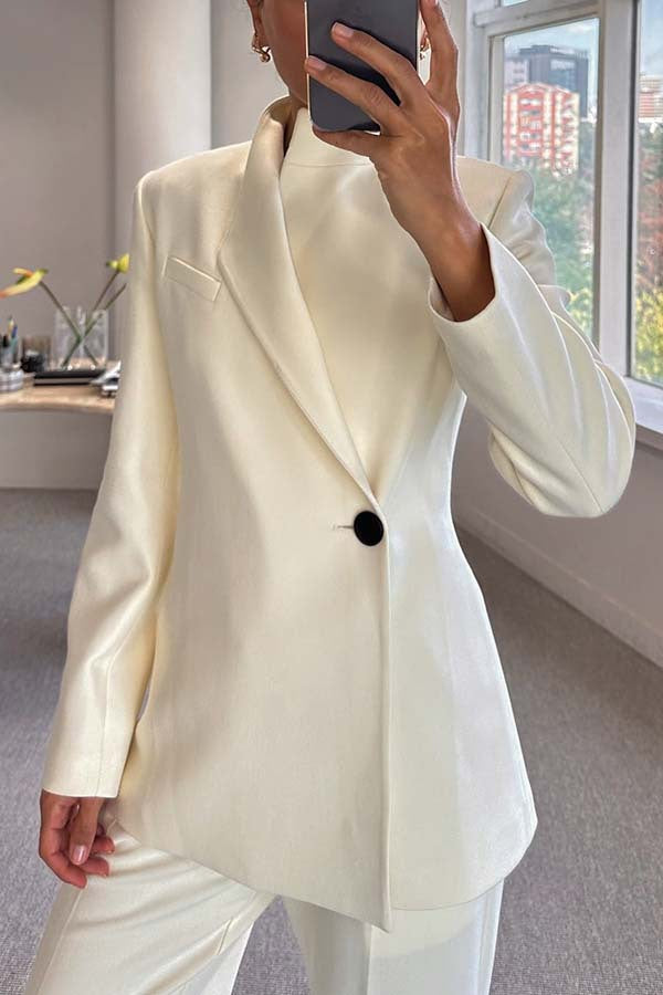 Chic Long-Sleeved Loose-Fit Suit Jacket for Effortless Style