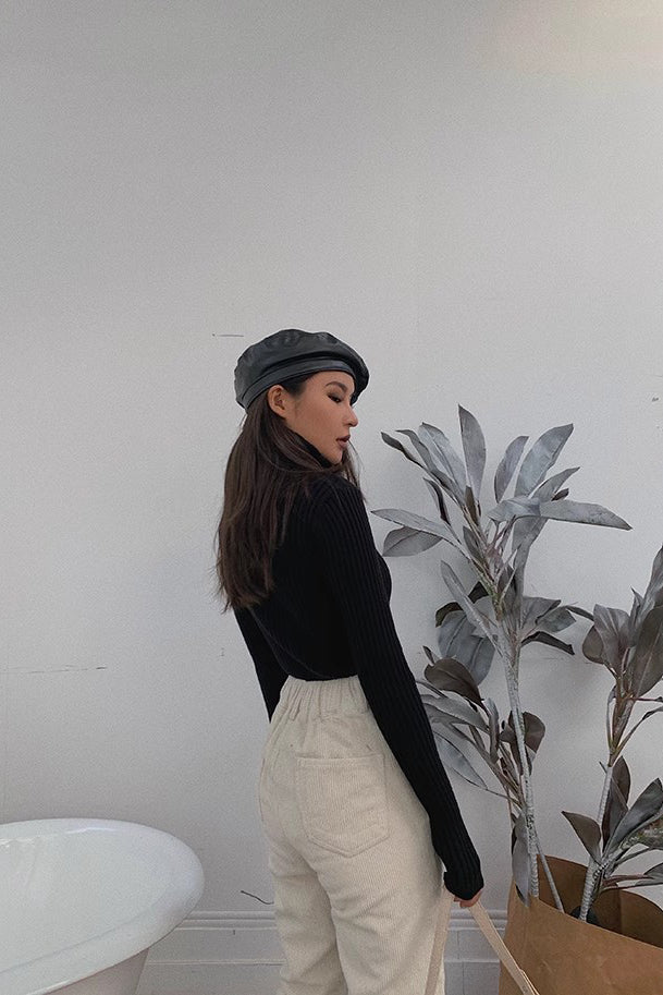 Orro Shop Solid Rib-Knit Mock Neck Sweater for Comfort