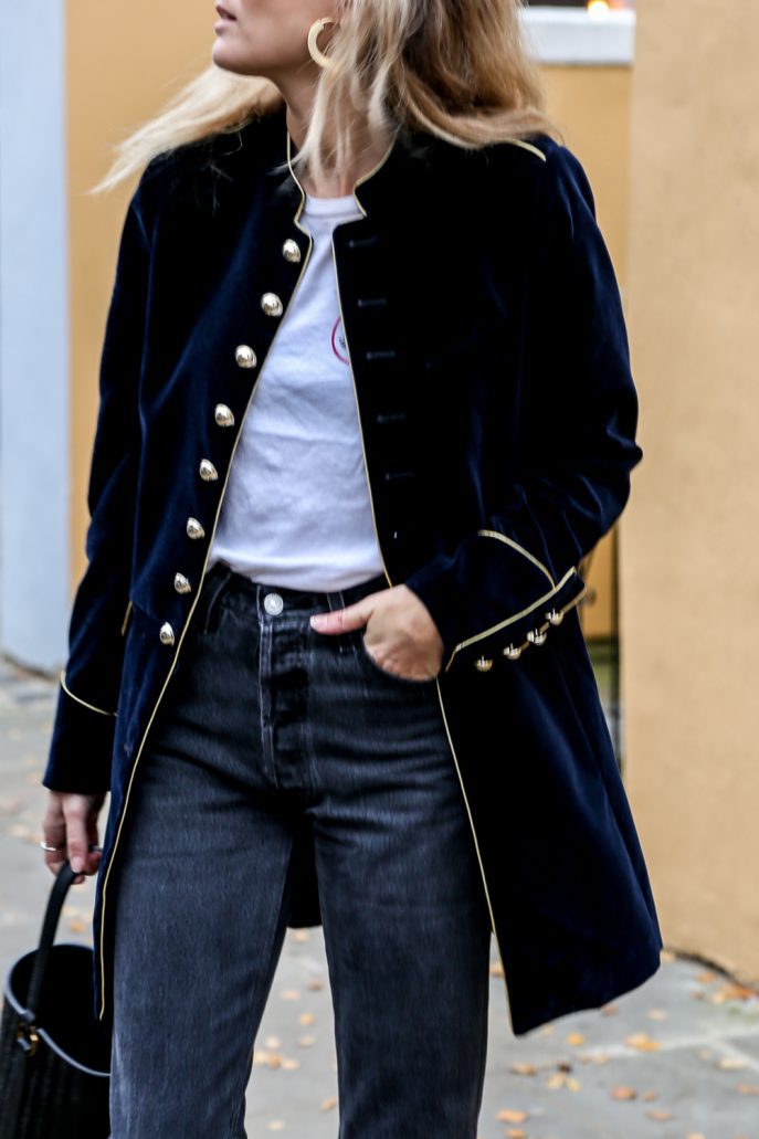 Thermal Velvet Patchwork Multi-Button Coat for Stylish Warmth