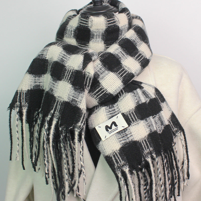 Reversible Polka Dot Fringe Scarf