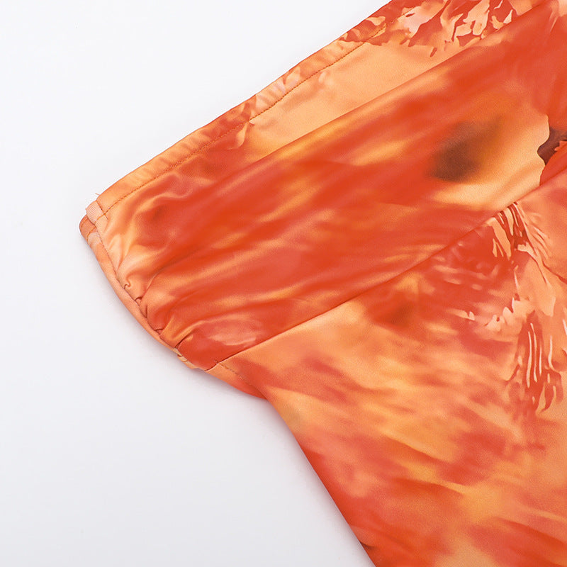 Watercolor Print Strapless Empire Column Maxi Dress 10
