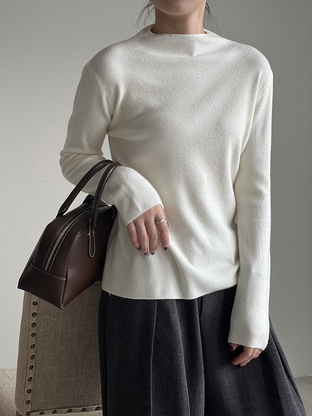 Brushed Soft Touch Half Turtleneck Sweater for Comfort