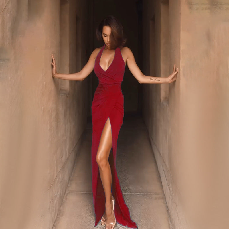 Ritter Slit Dress - Red