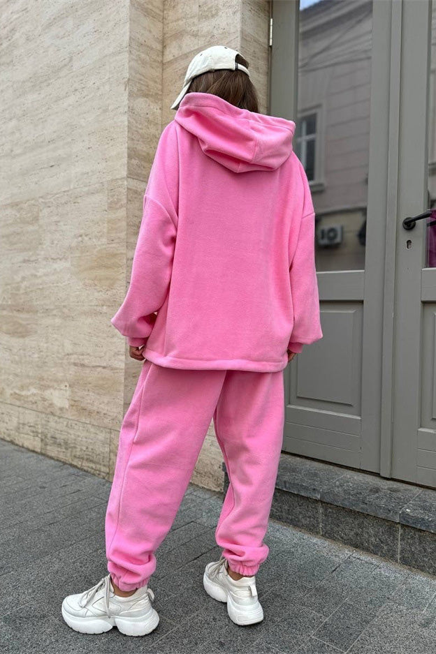 Cozy Campus Crew Polar Fleece Hoodie and Sweatpants Set