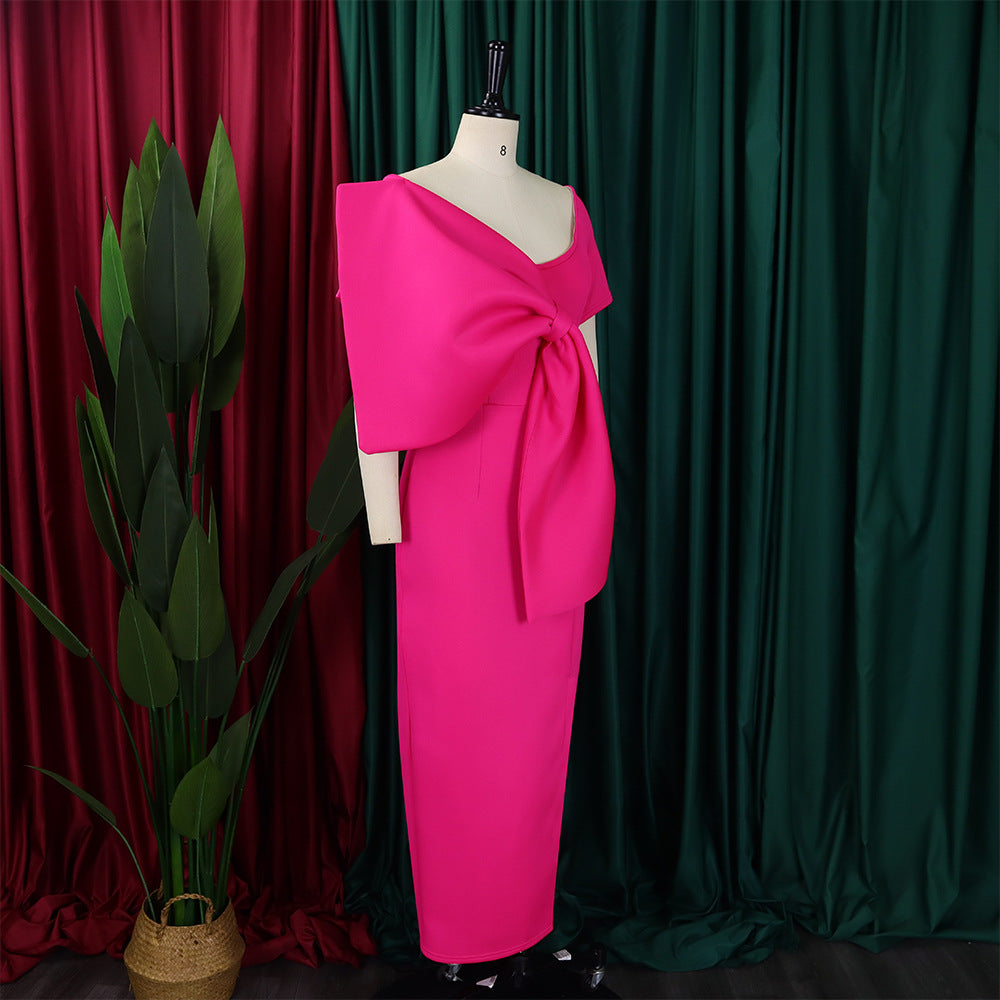 Satin Cowl Neck Backless High Split Slip Maxi Dress - View 7
