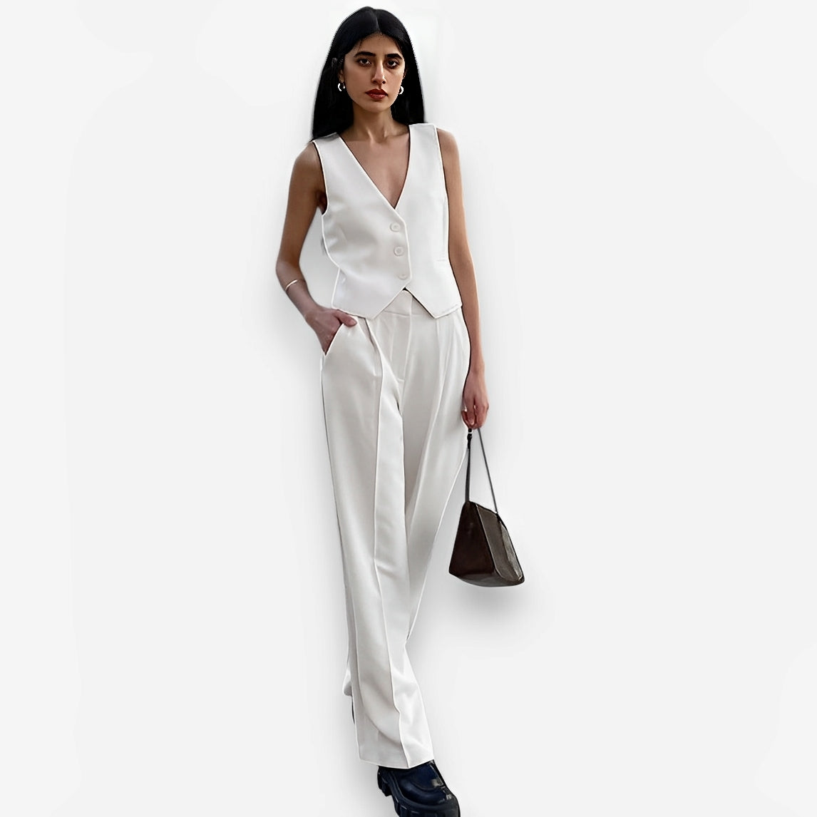 V-Neck Sleeveless Vest Trousers High-End Suit