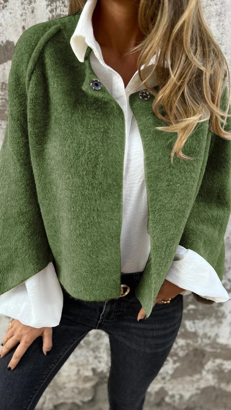 Chic Loose Cashmere Long Sleeve Jacket for Effortless Style