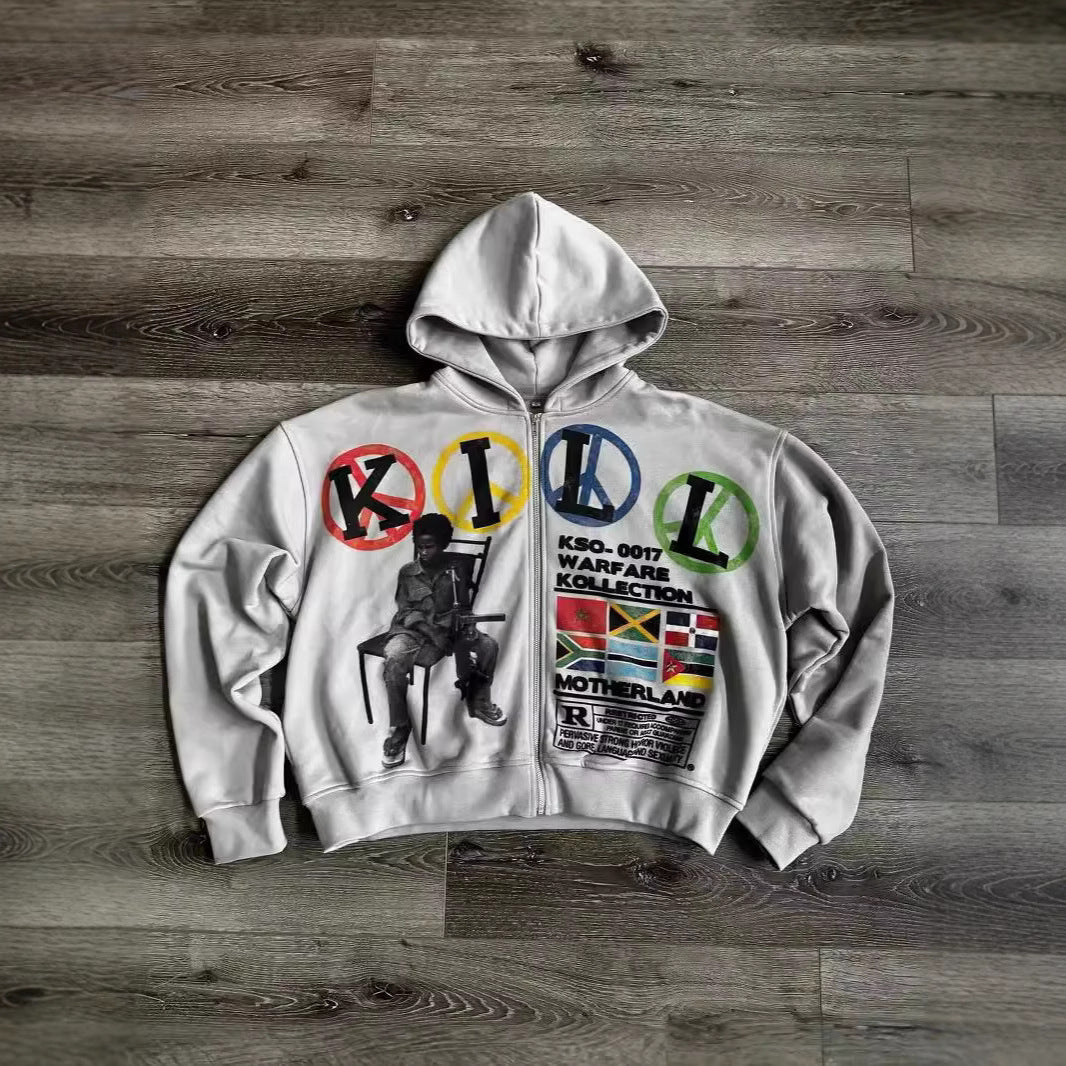 Creative 3D Embossed Loose Fit Hoodie - Fashionpara