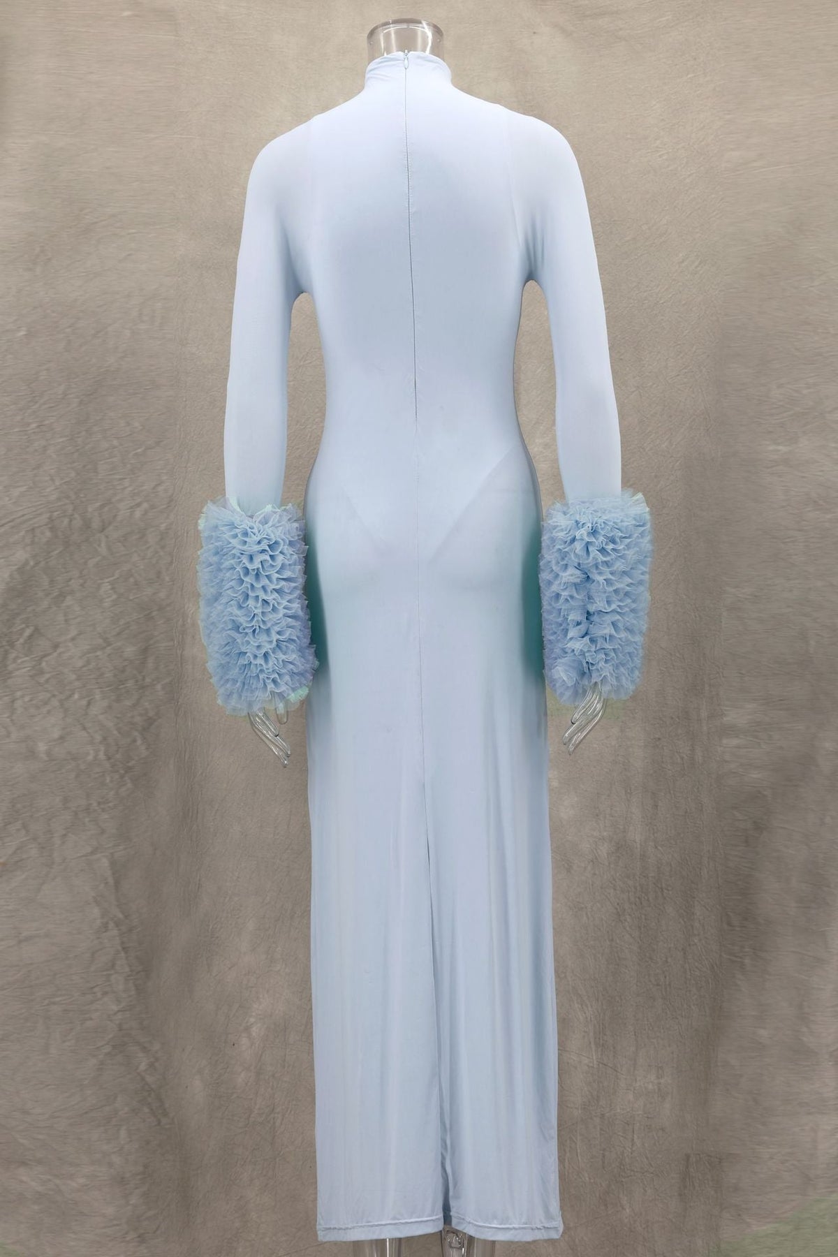 Turtleneck Long-Sleeve Knit Column Maxi Dress 9