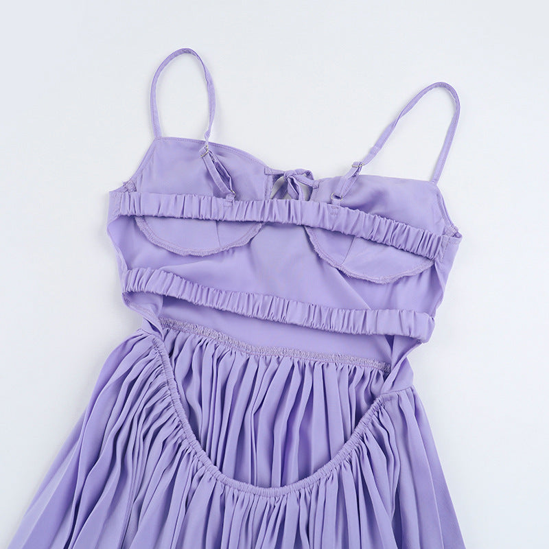 Sweetheart Tie-Front Pleated A-Line Midi Dress 11