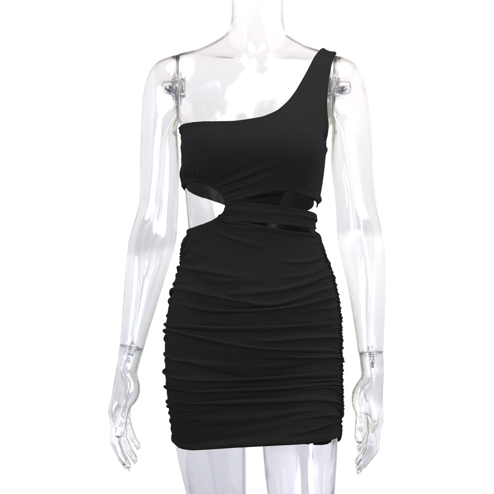 One-Shoulder Cut-Out Ruched Bodycon Mini Dress 7