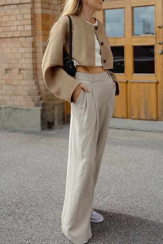 Relaxed-fit Brown Wool Coat for Effortless Style and Comfort