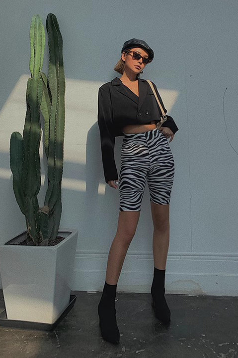 Retro Lapel Neck Crop Blazer Shirt