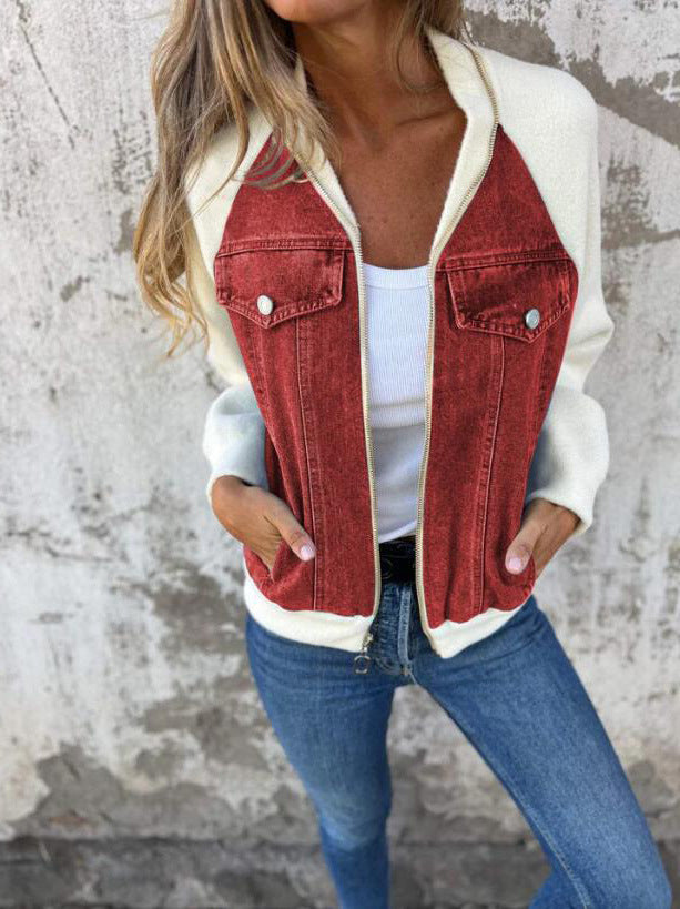 Stylish Hooded Denim Patchwork Jacket for Modern Wardrobes