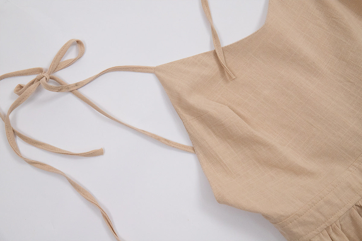 Crochet Cutie Linen Maxi Dress - Fashionpara