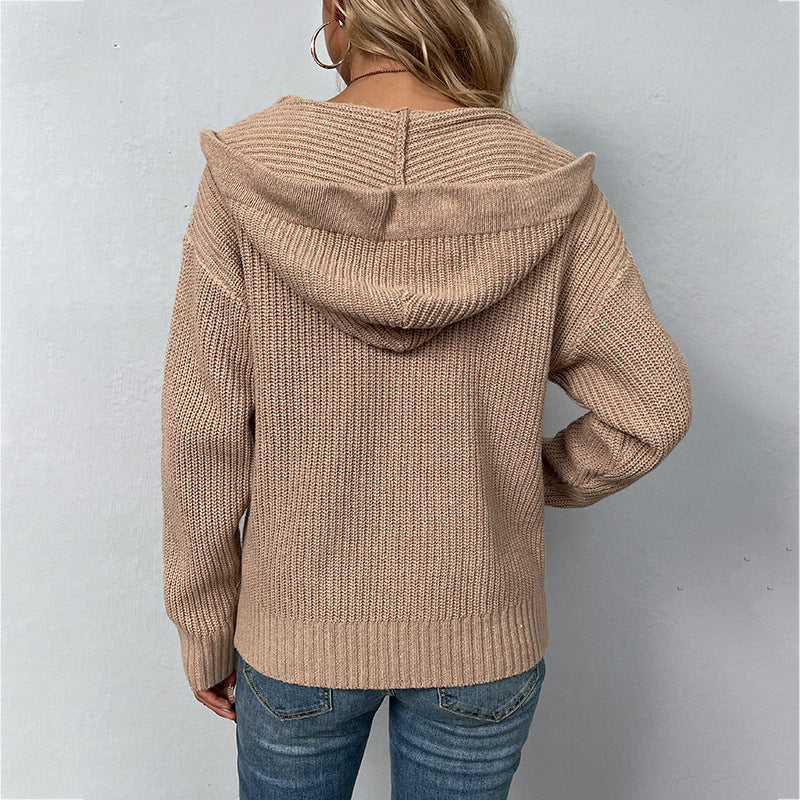 ShoptheCIC Casual Drawstring Hooded Sweater for Comfort
