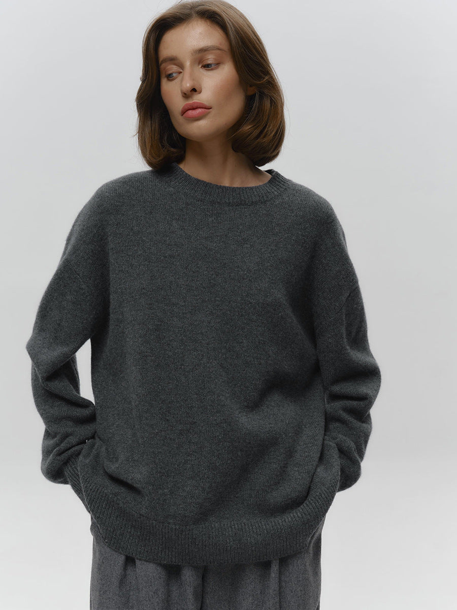 ShoptheCIC Classic Solid Color Knitted Pullover Sweater