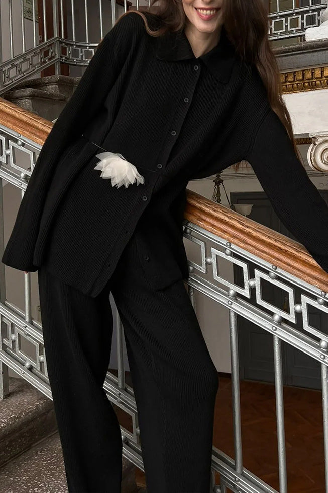 Edinburgh Royal Mile Elegant Knitted Coat and Trousers Set