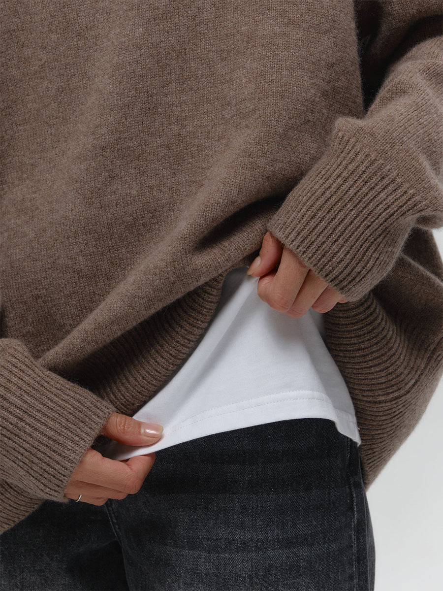 ShoptheCIC Classic Solid Color Knitted Pullover Sweater