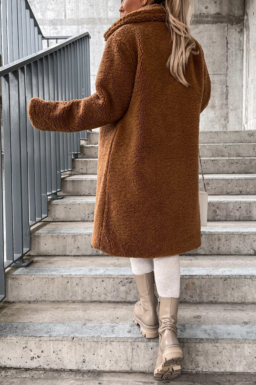 All For You Long Plush Coat - Fashionpara