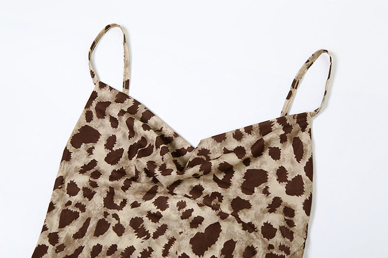 Leopard Aura Midi Dress - Brown