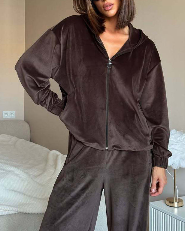 ShoptheCIC Cozy Cookie Dough Hooded Coat and Pants Set