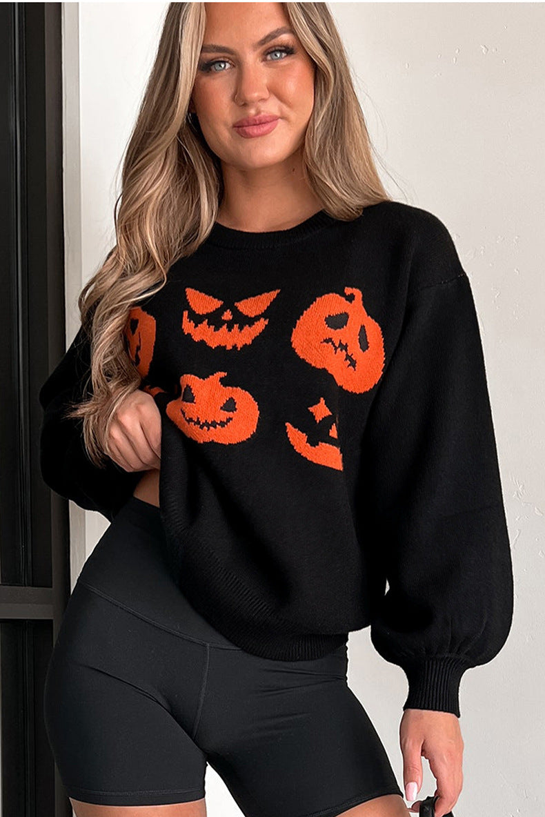 PrincessAce Casual Halloween Knit Sweater for Cozy Style