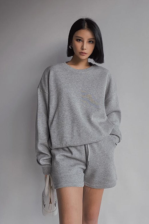 Orro Shop Stylish Long Sleeve Sweater and Shorts Set