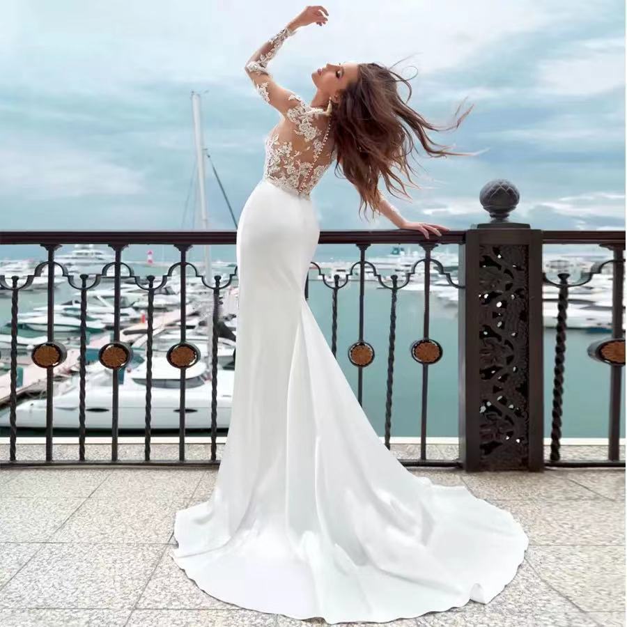 Elegant Strapless Evening Gown Wedding Dress
