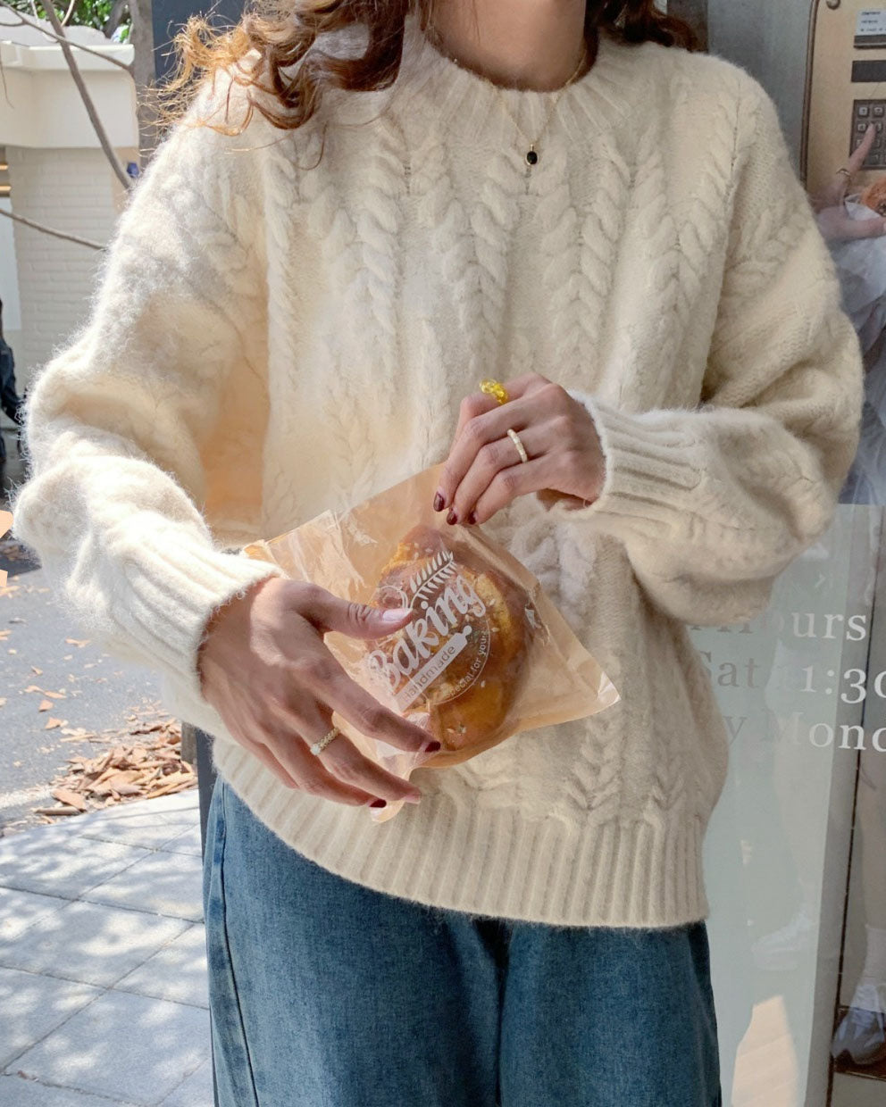 Wheat Twist Knitted Pullover Sweater for Cozy Elegance