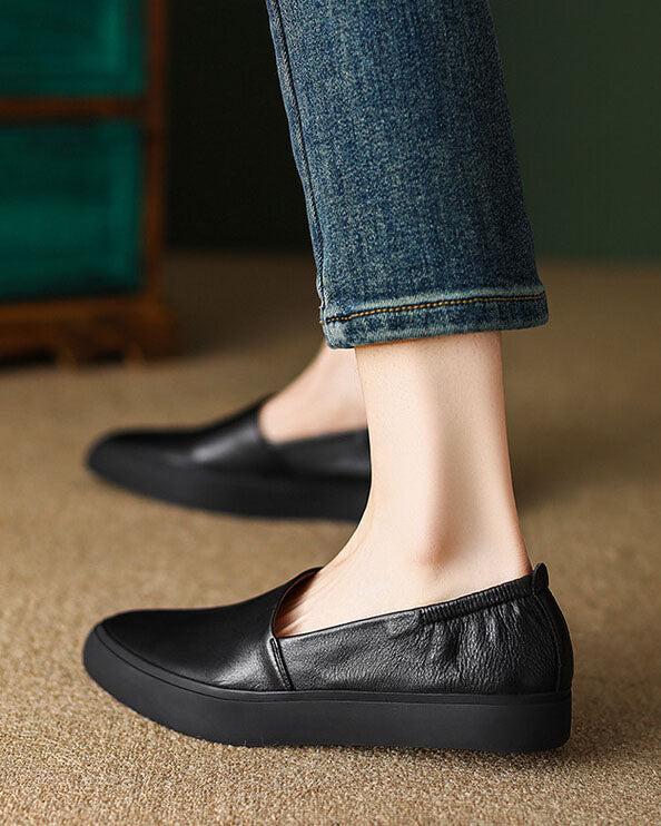 Vintage Pointed-toe Thick-soled Loafers