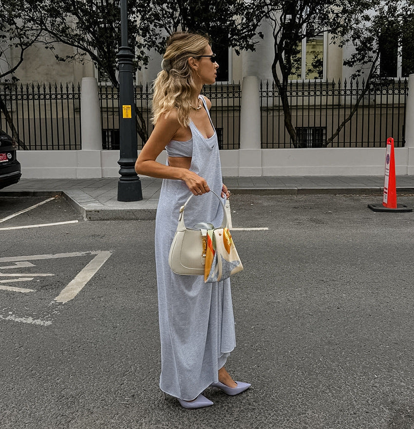 Scoop-Neck Sleeveless Jersey Column Maxi Dress 2