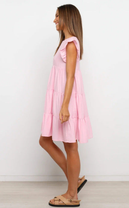 Ruffle Sleeve Tiered Babydoll Swing Mini Dress 5