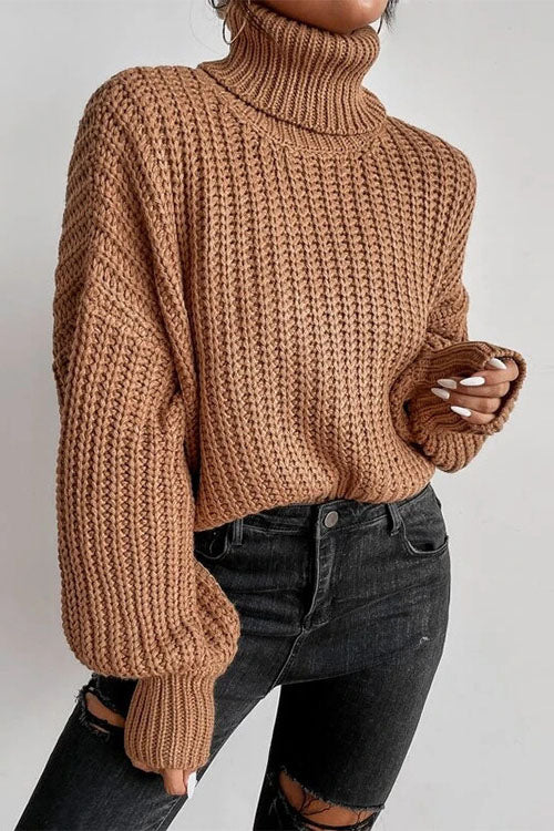 Leave It All Behind Cropped Turtleneck Sweater in Style