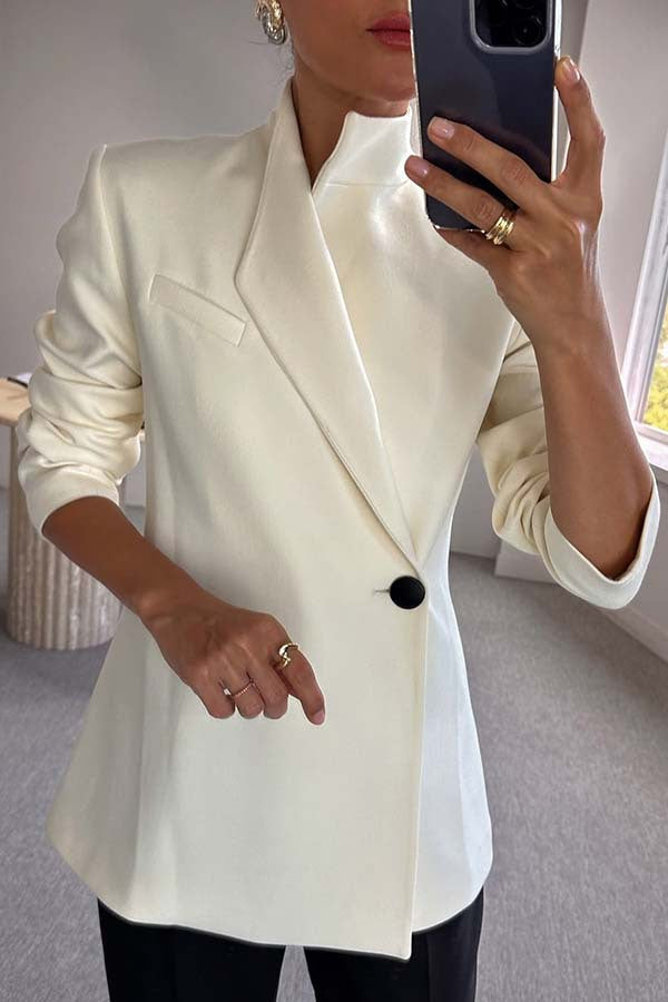 Chic Long-Sleeved Loose-Fit Suit Jacket for Effortless Style