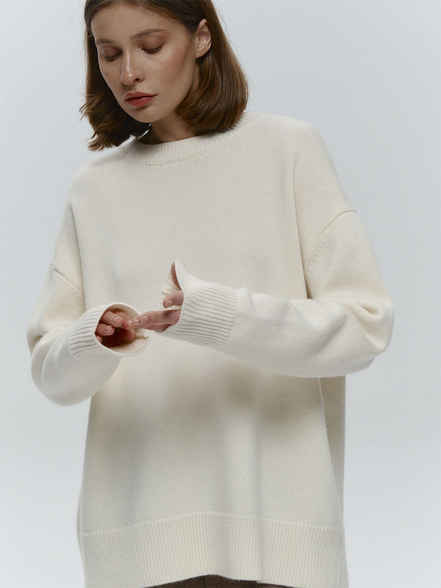 ShoptheCIC Classic Solid Color Knitted Pullover Sweater