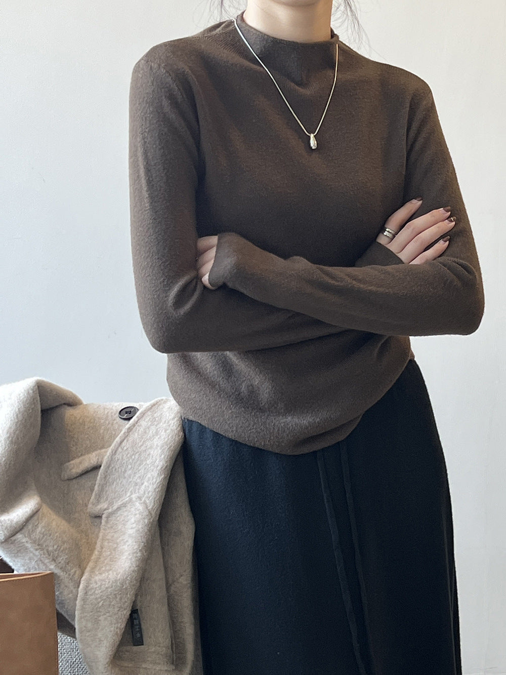 Brushed Soft Touch Half Turtleneck Sweater for Comfort