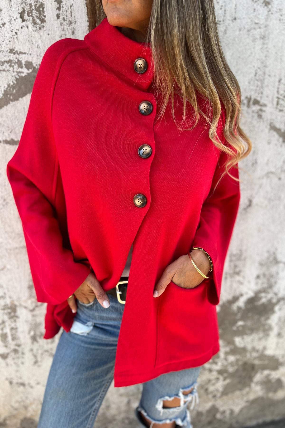 Sophisticated Button-Up Knit Cardigan Jacket for Stylish Comfort