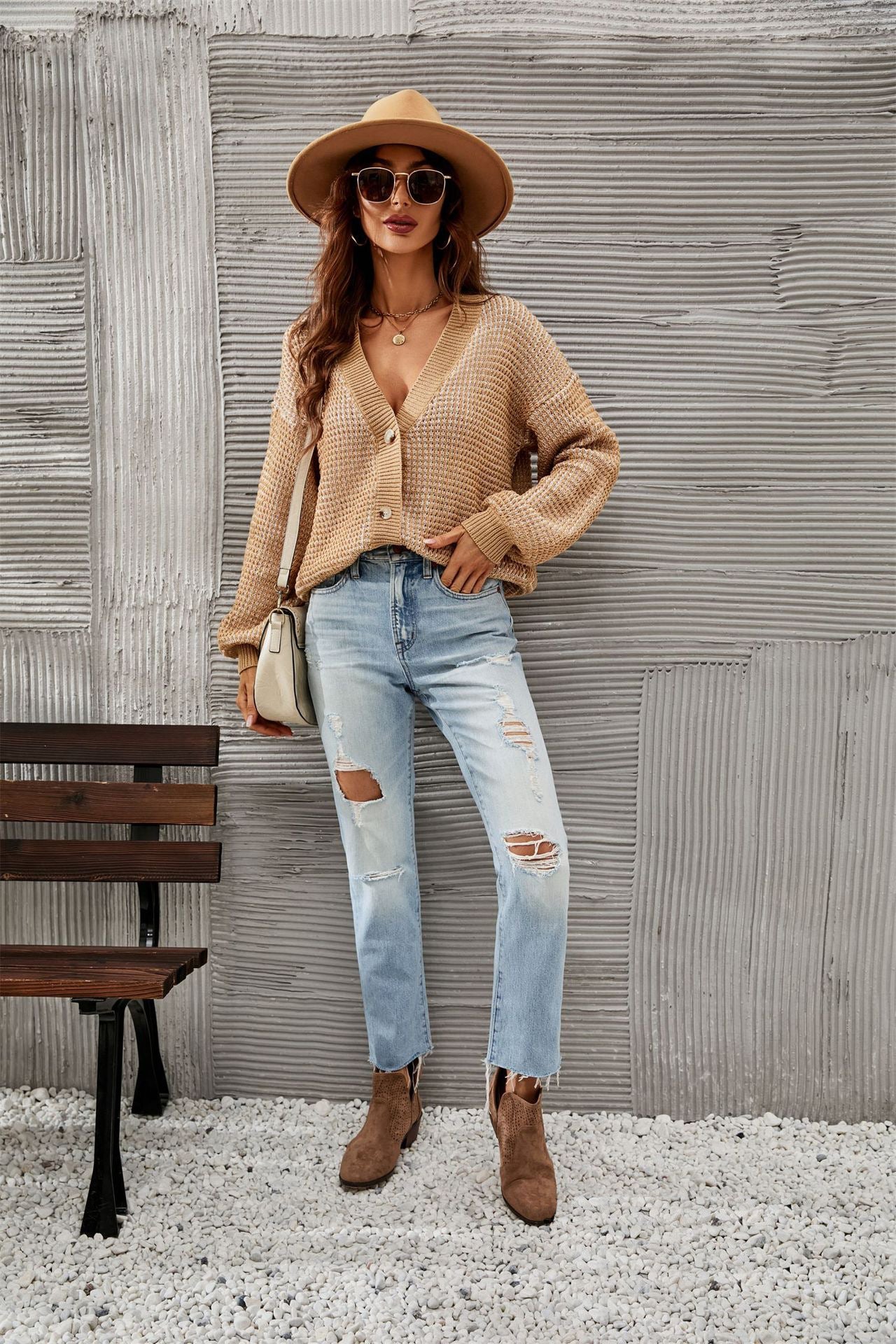 Plus Size Hollow Knit Cardigan for Stylish Layering