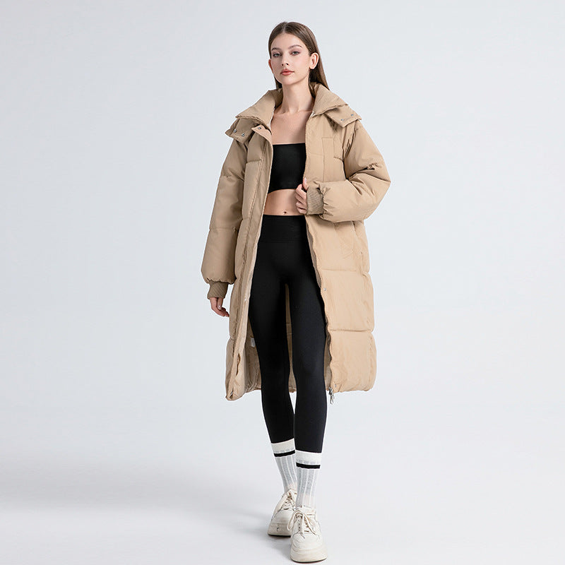 Hooded Zip Front Longline Puffer Coat 6