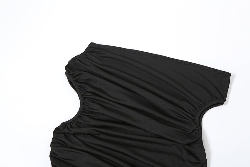 One-Shoulder Ruched Crop Top & Maxi Skirt Set 9