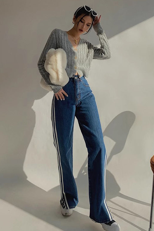 Orro Shop Long Sleeve Cable Knit Open Front Cardigan Sweater