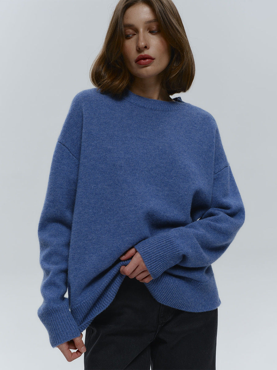 ShoptheCIC Classic Solid Color Knitted Pullover Sweater