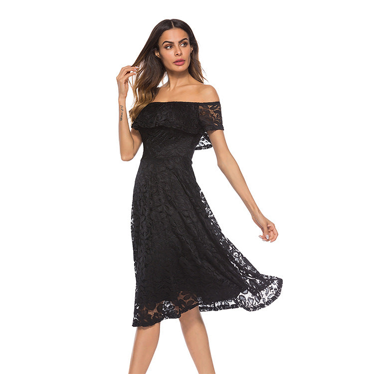 Abigail Scalloped Lace Formal Dress - Fashionpara